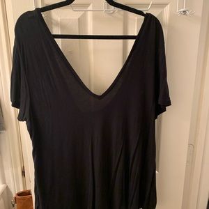ASOS Black Double V-neck Top